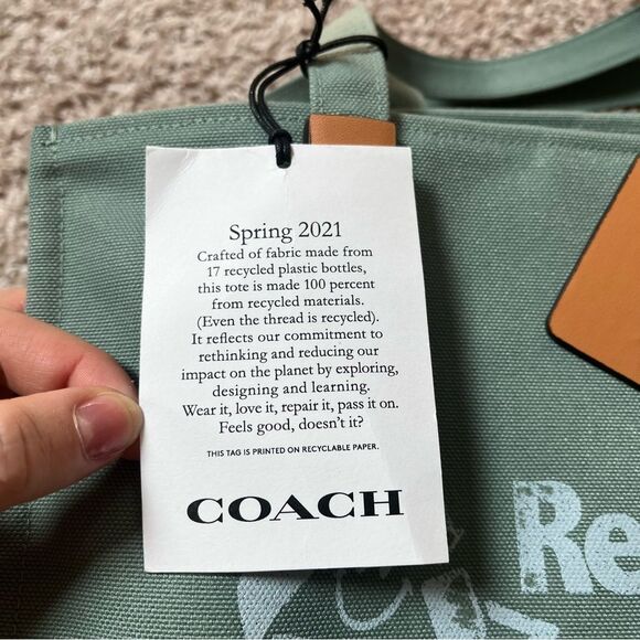 Coach Recycling Makes Me Feel Good Tote 30 Bag - Picture 11 of 15